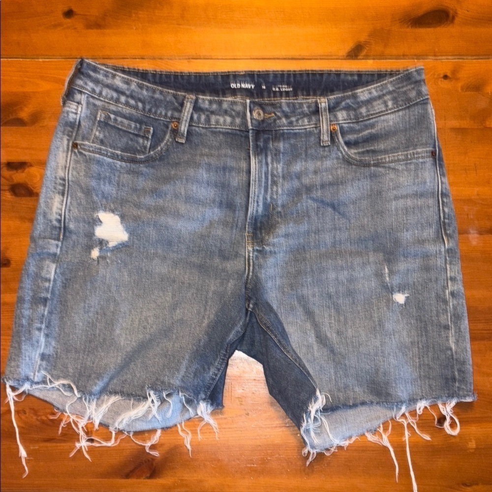 Old Navy Blue Jean Shorts Distressed Cut-Off Style